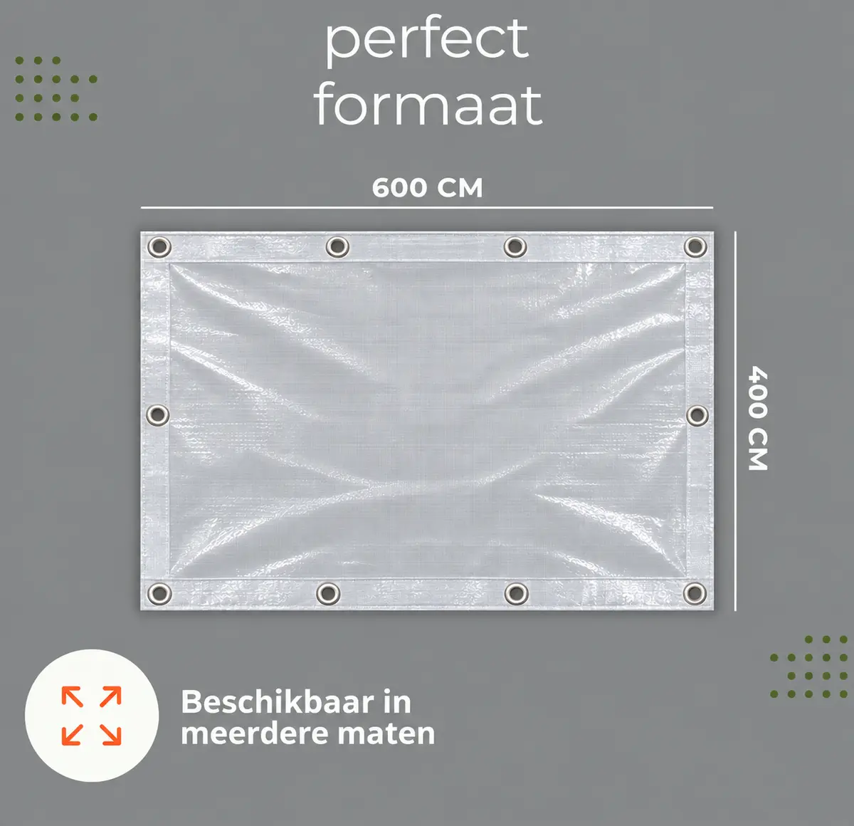 AFDEKZEIL TRANSPARANT 4 x 6 MTR 150 GR/M² perfect formaat, verbo, bbqkopen.nl