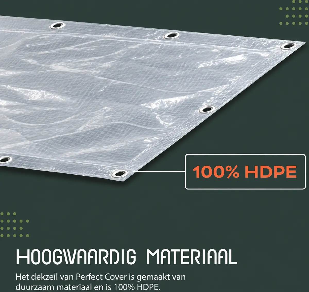 AFDEKZEIL TRANSPARANT 4 x 6 MTR 150 GR/M² hoogvaardig materiaal, verbo, bbqkopen.nl