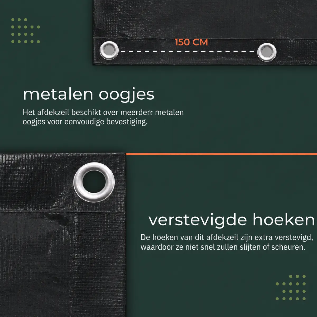 AFDEKZEIL ZWART  4 x 6 MTR 80 GR/M² oogjes, verbo, bbqkopen.nl