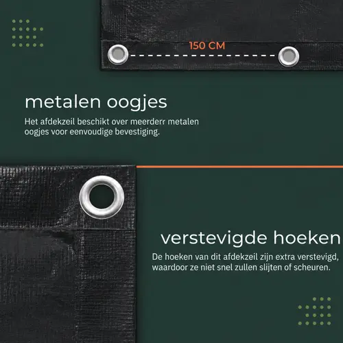AFDEKZEIL ZWART  4 x 6 MTR 80 GR/M² oogjes, verbo, bbqkopen.nl