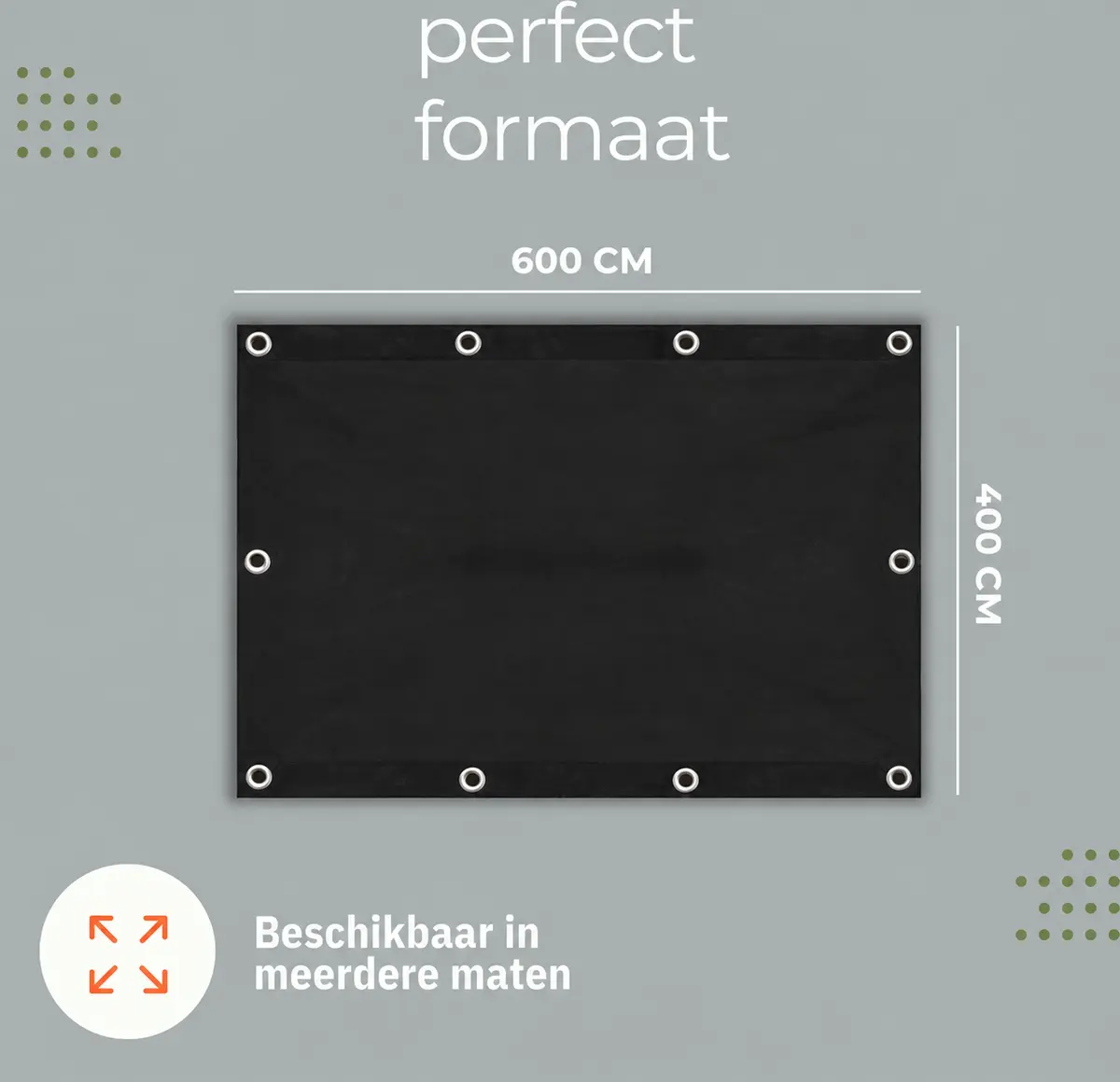 AFDEKZEIL ZWART  4 x 6 MTR 80 GR/M² perfect formaat, verbo, bbqkopen.nl