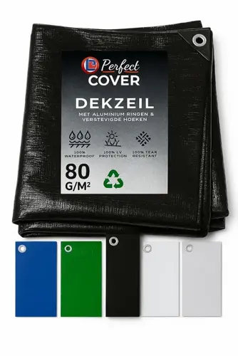 AFDEKZEIL ZWART  4 x 6 MTR 80 GR/M², verbo, bbqkopen.nl