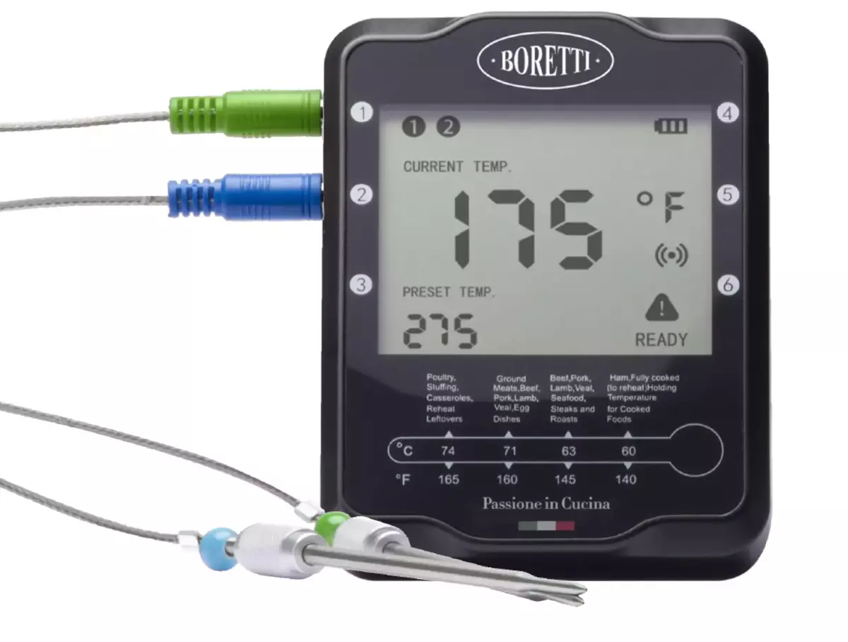 BBQ thermometer met 2 sondes, Boretti, www.bbqkopen.nl