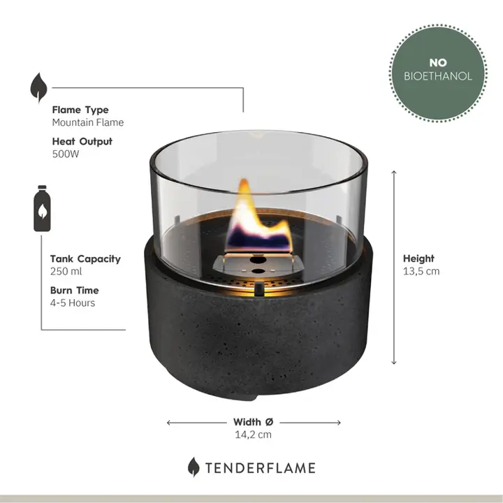 Café 14 Lava Black afmetingen, Tenderflame, bbqkopen.nl