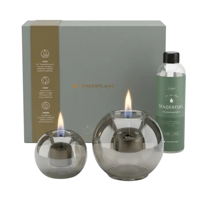 Globus 10 & 15 Graphite + 0,5ltr Tenderfuel, Tenderflame, bbqkopen.nl