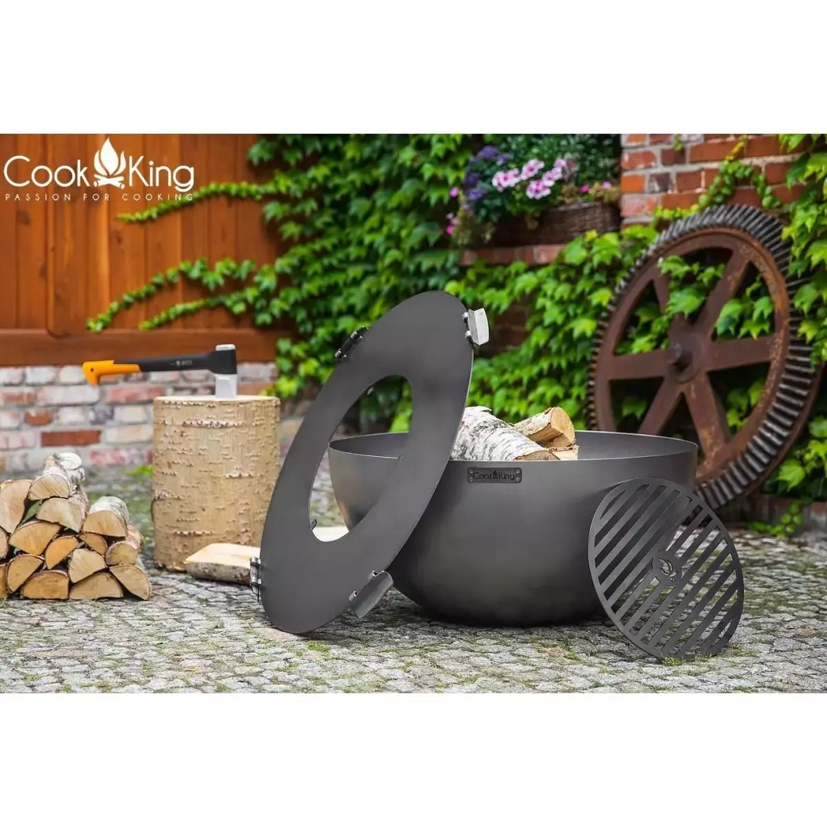 Grillplaat met rooster voor diverse vuurschalen ø82cm with grate 40cm