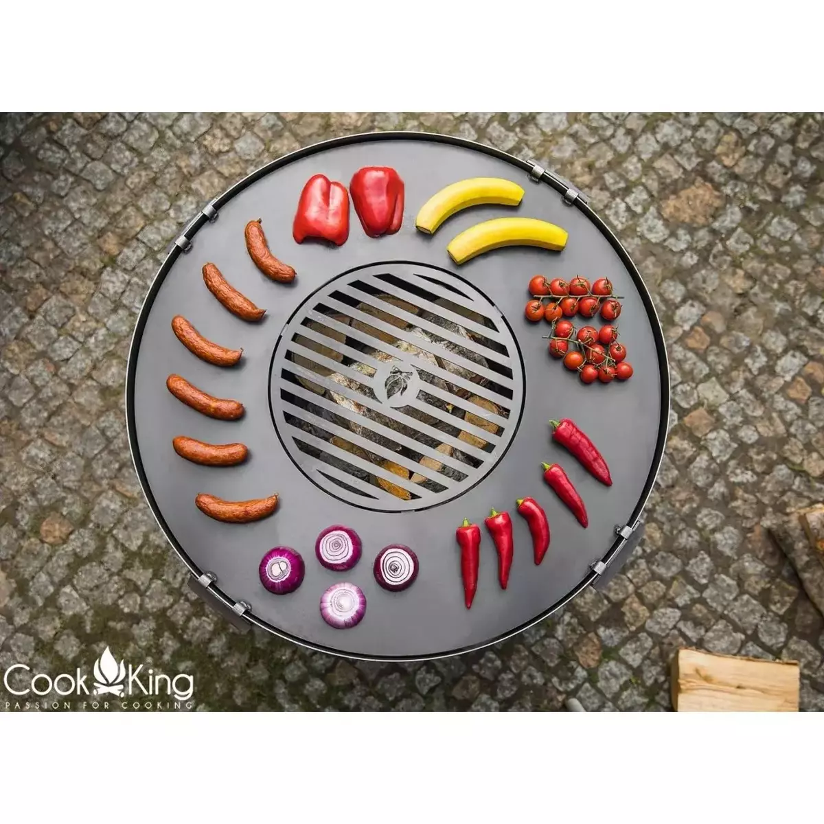 Grillplaat met rooster voor diverse vuurschalen ø82cm with grate 40cm