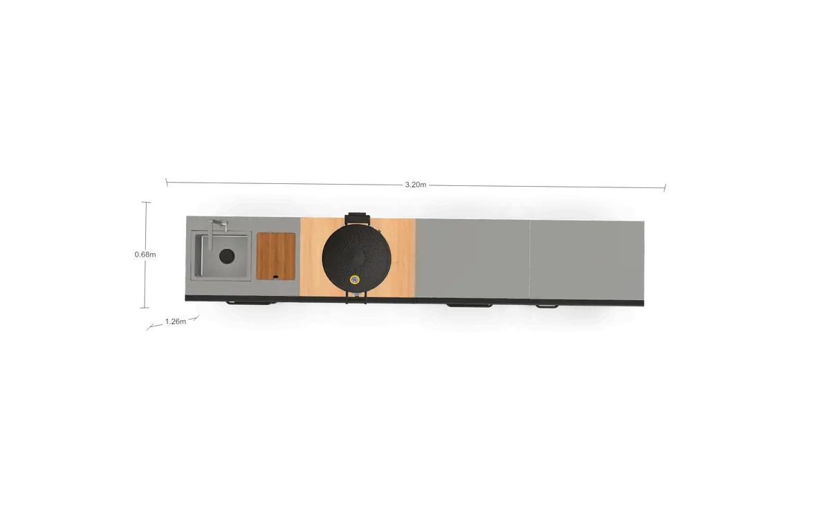 Grllr 4-delige buitenkeuken afmetingen, GRLLR, bbqkopen.nl