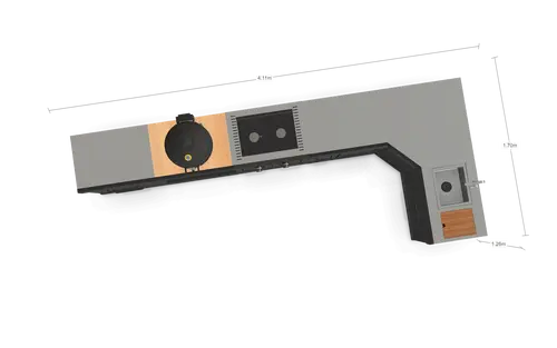 Grllr buitenkeuken 6-delig afmetingen, GRLLR, bbqkopen.nl