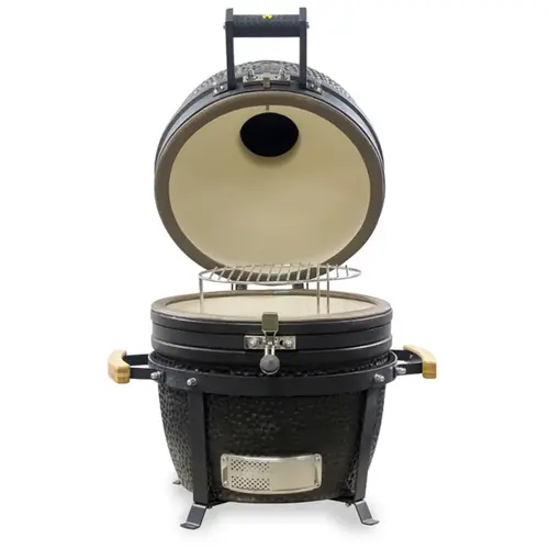 GRLLR Ember Classic 16 inch Charcoal Black with stand open, Grllr, bbqkopen