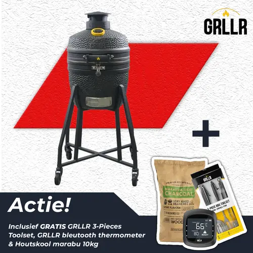 GRLLR Ember Classic 16 Onderstel Charocal Black Kamado BBQ Mat Zwart Trolley Stand