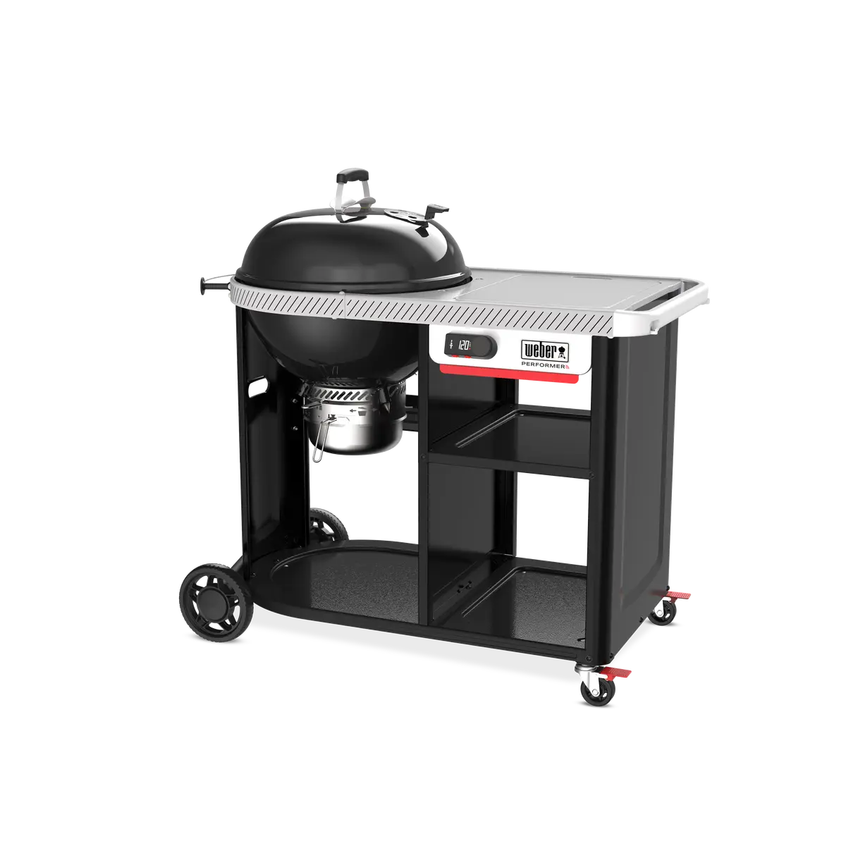 Houtskool bbq performer premium smart 57 schuin, Weber, bbqkopen.nl