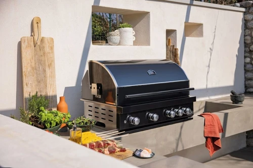 Imperatore Nero Gasbarbecue 4 Burners Built-In Gun Metal sfeer, Boretti, BBQkopen