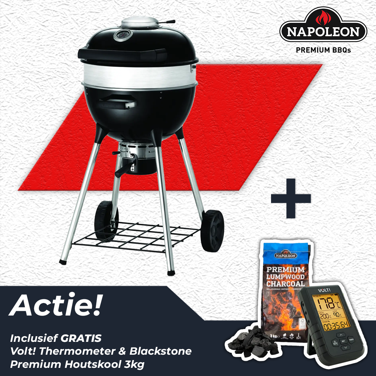 Napoleon Charcoal Pro PRO18K-LEG-3 (Ø 47 cm) actie, Napoleon, BBQkopen