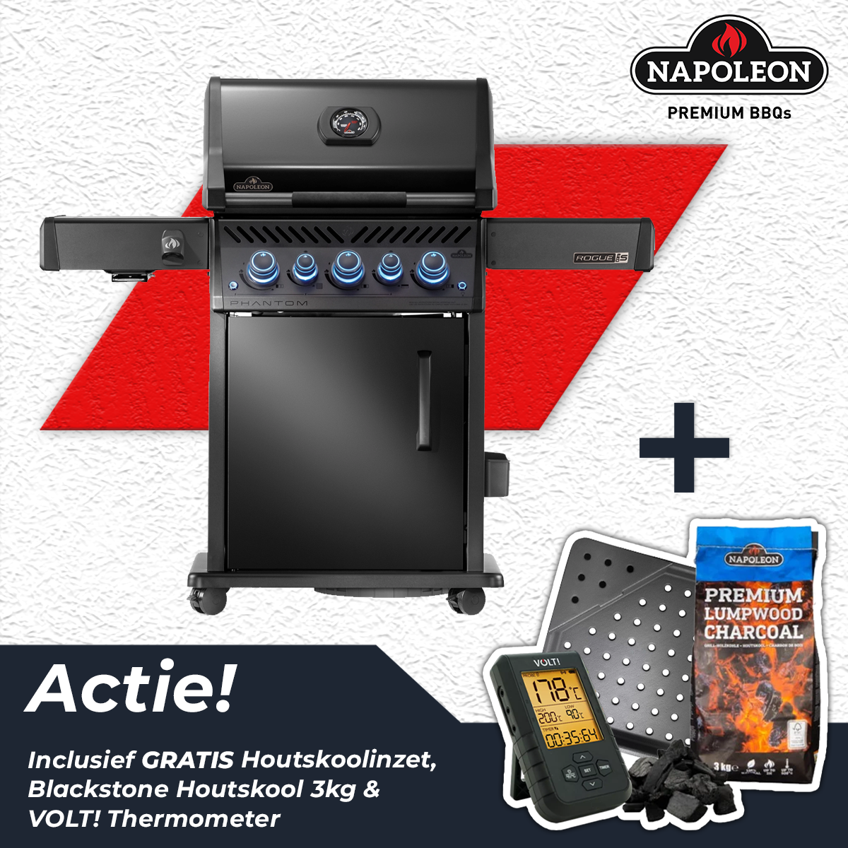 Napoleon Phantom Rogue PRO-S 425 Gas BBQ Zwart Barbecue - afbeelding 1