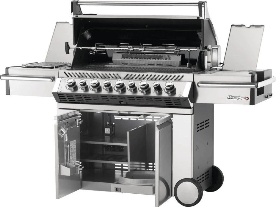 Napoleon Prestige PRO™ 665 RSIB Zilver schuin open, Napoleon, BBQkopen