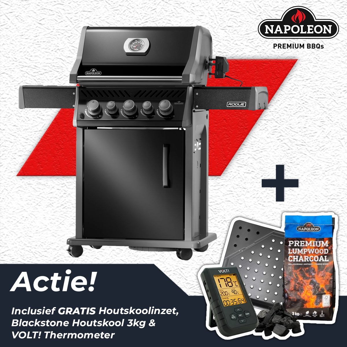 Napoleon Rogue 425 Gas BBQ Zwart Barbecue - afbeelding 1