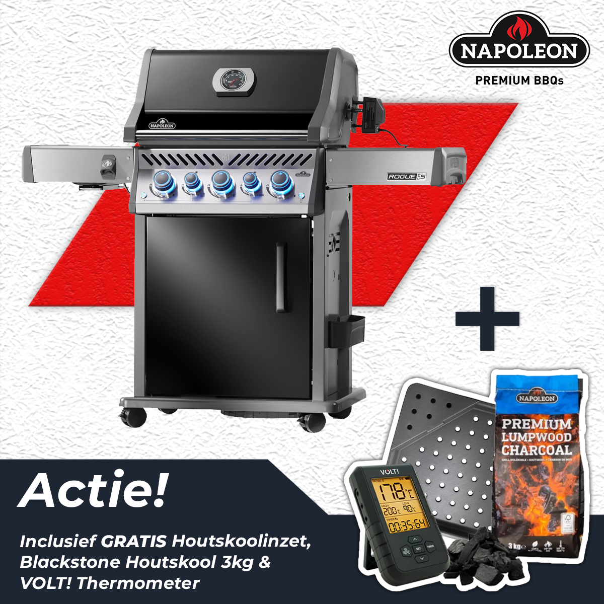 Napoleon Rogue PRO-S 425 Gas BBQ Zwart Barbecue - afbeelding 1