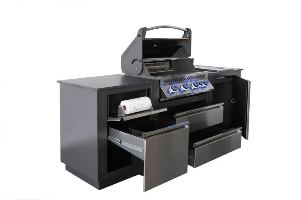 OASIS™ Compact Inbouwbarbecue Prestige® 500 schuin open, Napoleon, BBQkopen