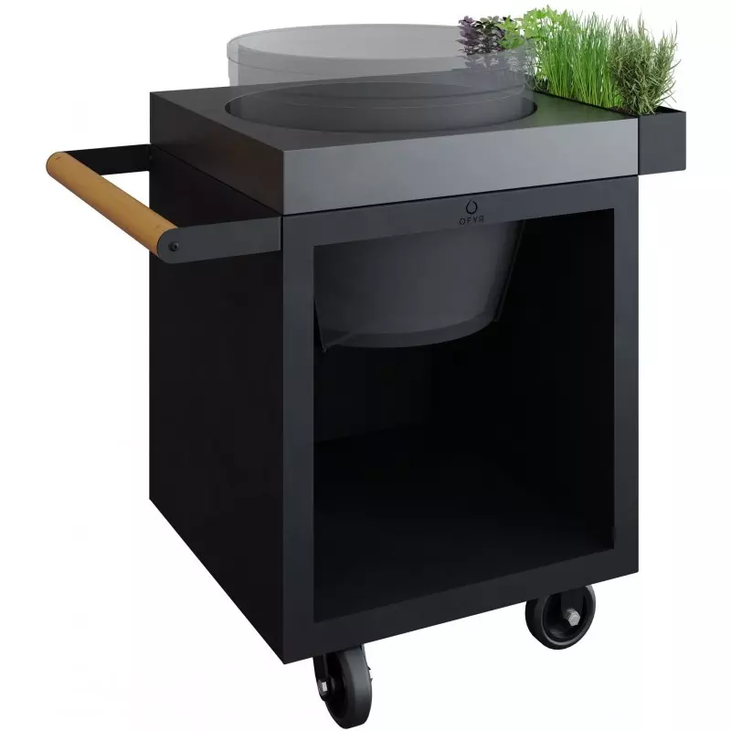 OFYR Kamado Table Black 65 PRO Concrete TB - bbqkopen.nl