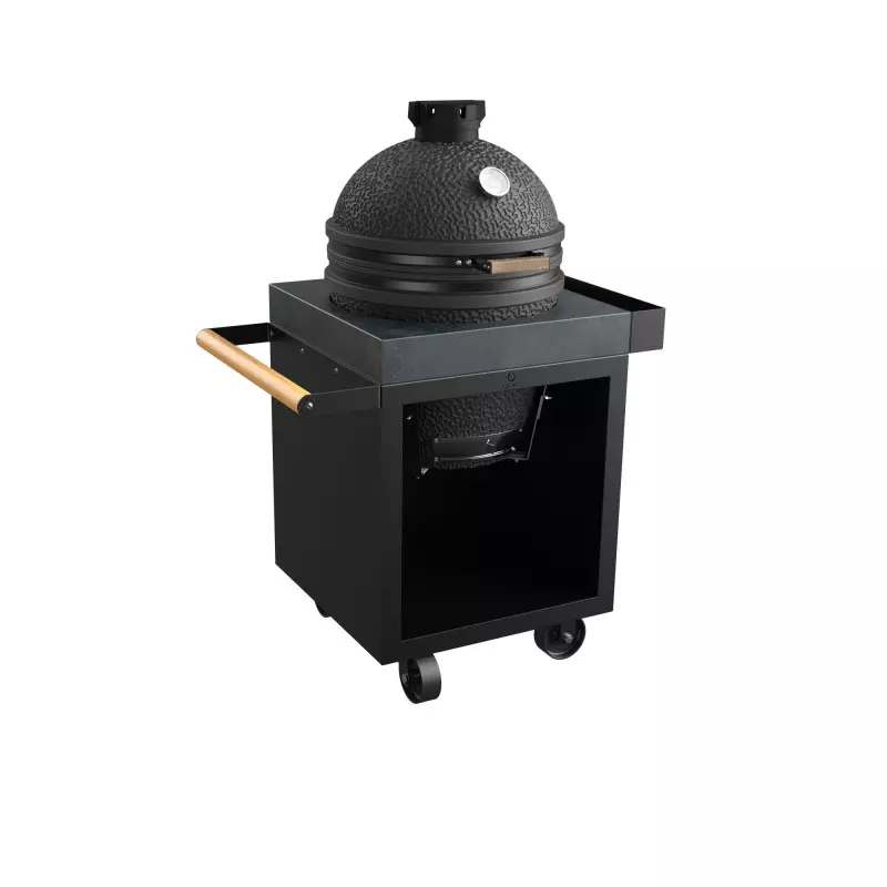 OFYR Kamado Table Black 65 PRO Concrete TB met kamado - bbqkopen.nl