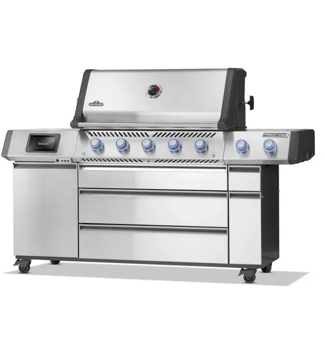 Prestige pro 665 connected rvs schuin, Napoleon, bbqkopen.nl