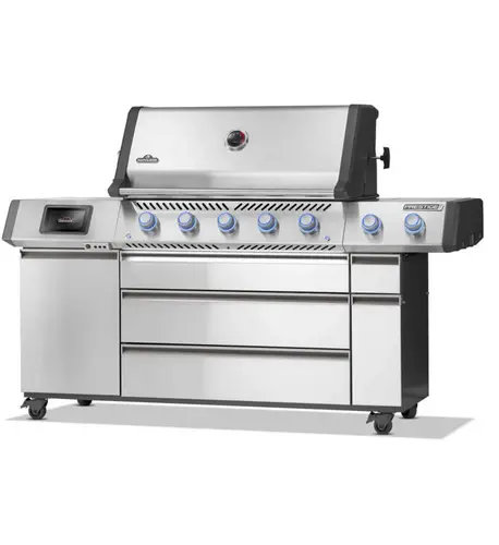 Prestige pro 665 connected rvs schuin, Napoleon, bbqkopen.nl