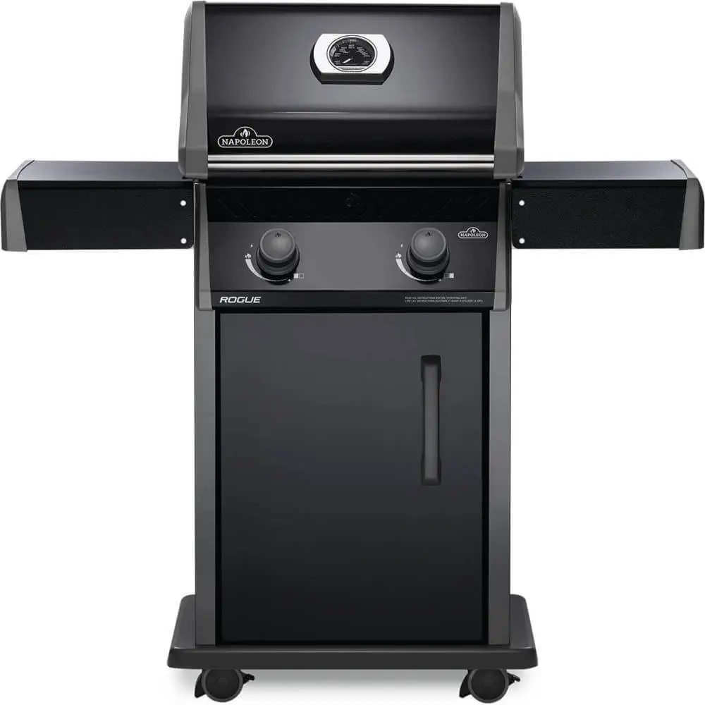 Rogue 365 matte black LPG voorkant, Napoleon, BBQkopen.nl