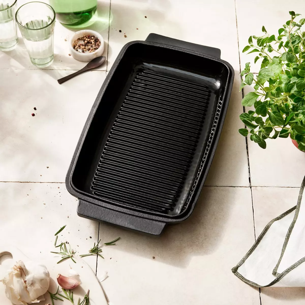 Boretti Solido Rechthoekige Grillpan, Sfeerbeeld, Boretti, BBQkopen