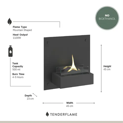 Solo 90 Black afmetingen, Tenderflame, bbqkopen.nl