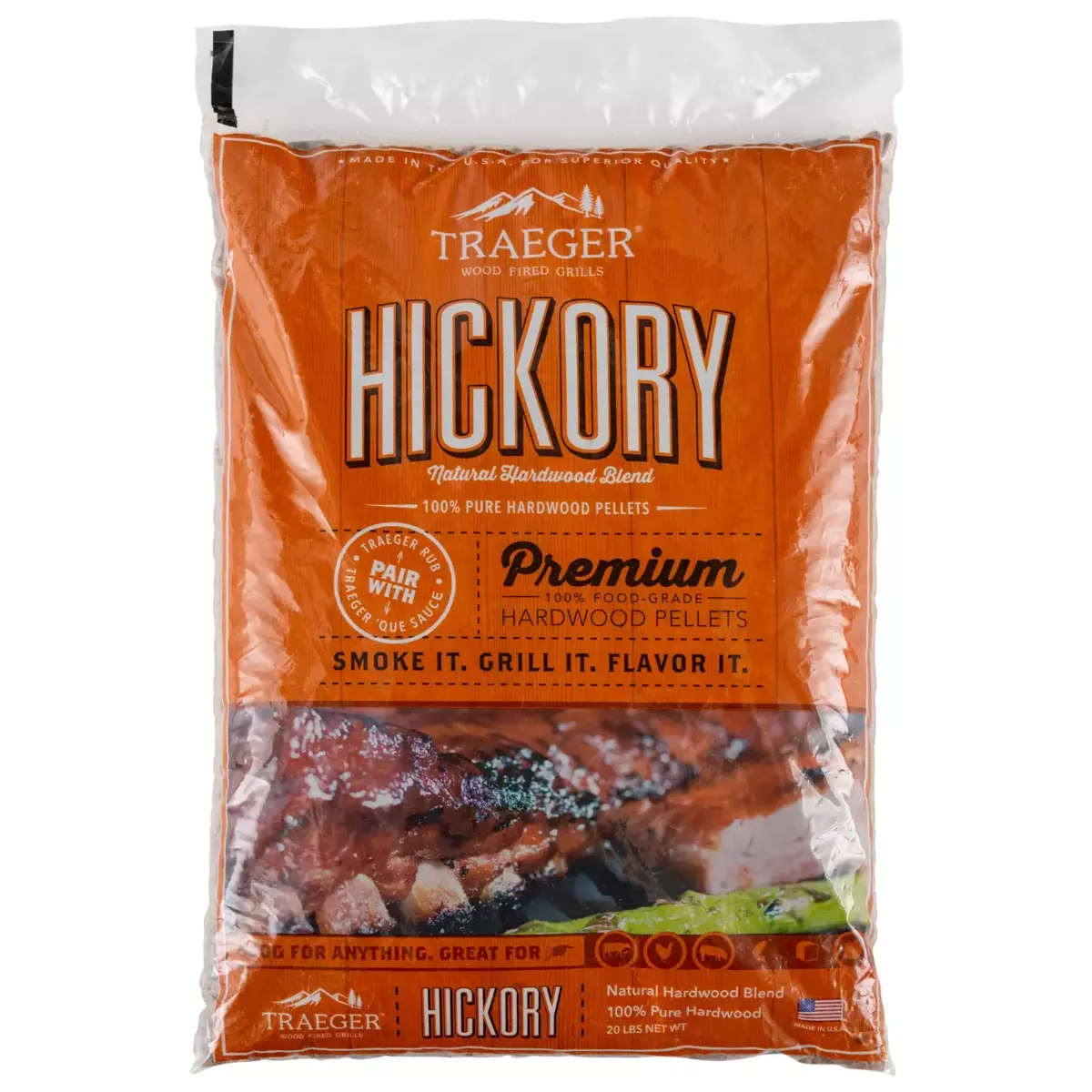 Traeger hickory pellets 9kg www.bbqkopen.nl