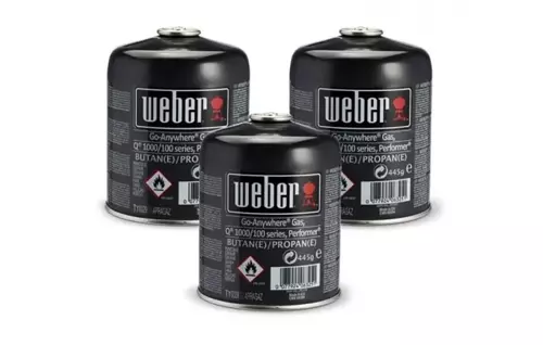 Weber Driepak Gasbusjes 445 gram Set 3 Butaan Propaan BBQ Gas