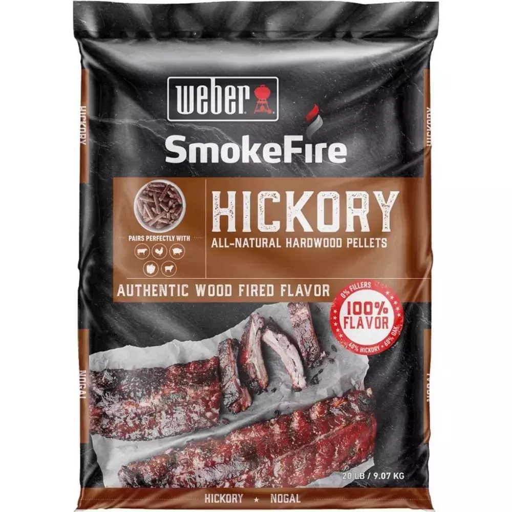 Weber houtpellets hickory www.bbqkopen.nl