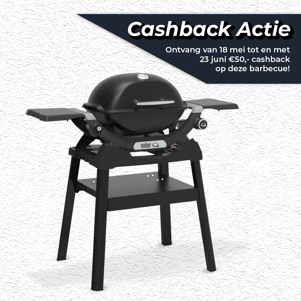 Weber Q 1200N Gas BBQ met stand Barbecue Q1200N Werkblad Zwart Onderstel Black Frame - afbeelding 1