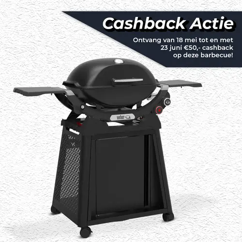 Weber Q 2800N+ Gas BBQ met stand Barbecue Q2800N+ Werkblad Zwart Onderstel Black Frame
