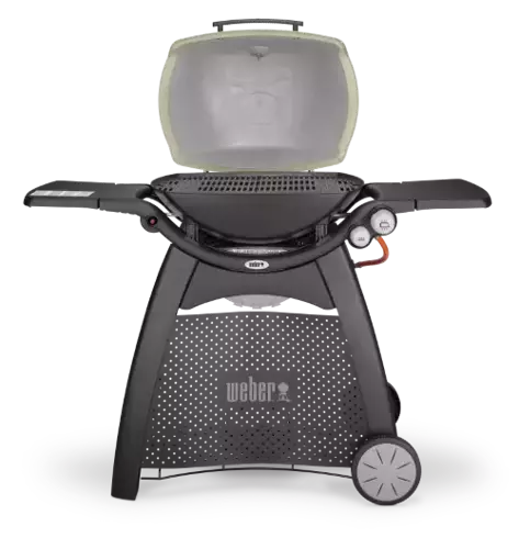 Weber Q3000 Station + werkbladen deksel open, Weber, bbqkopen