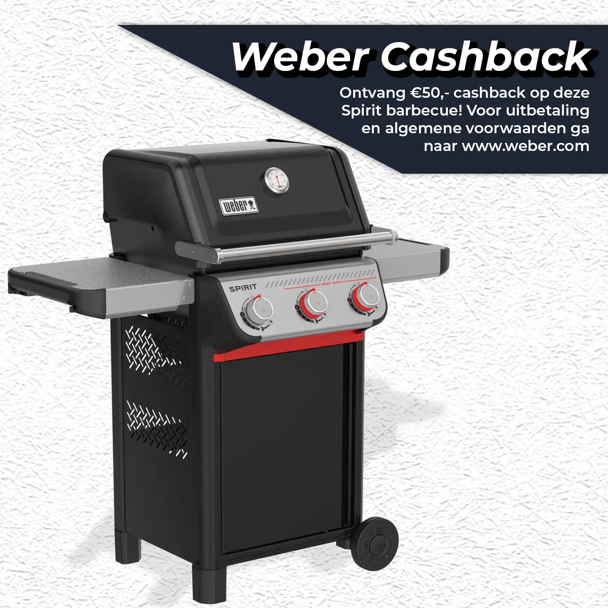 BBQkopen.nl Weber Spirit E-325 Gasbarbecue Gas BBQ E325 Barbecue Zwart GBS aanbieding