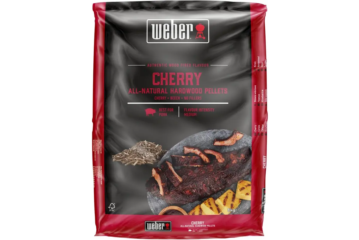 Wood pellets fsc cherry, Weber, bbqkopen